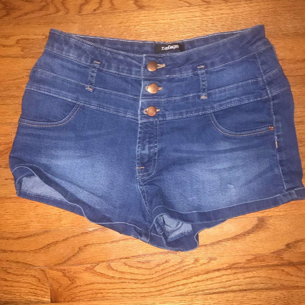 High waisted jean shorts